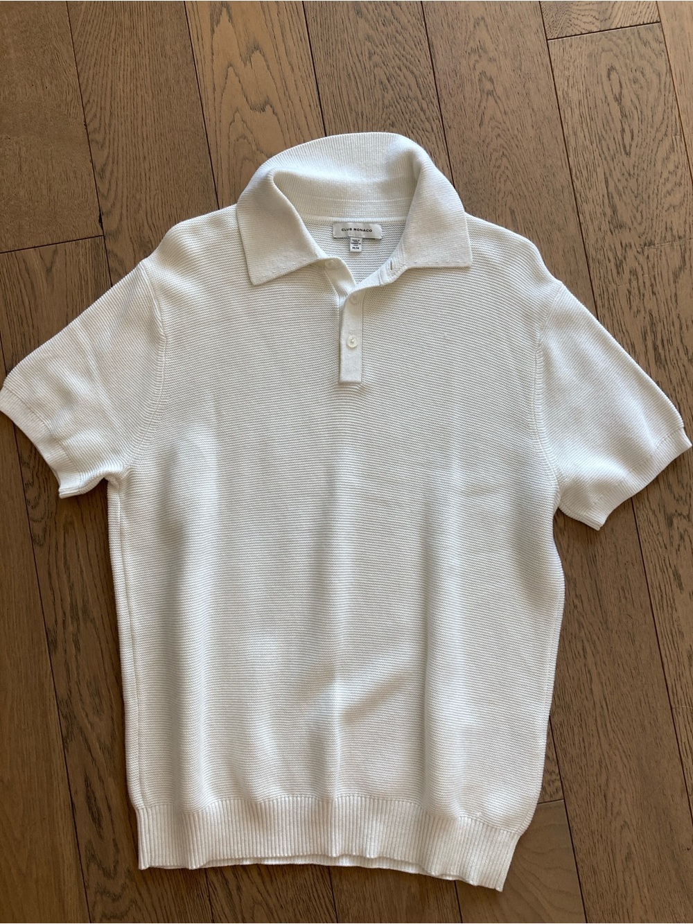Club Monaco ivory Short-Sleeve Knit Polo